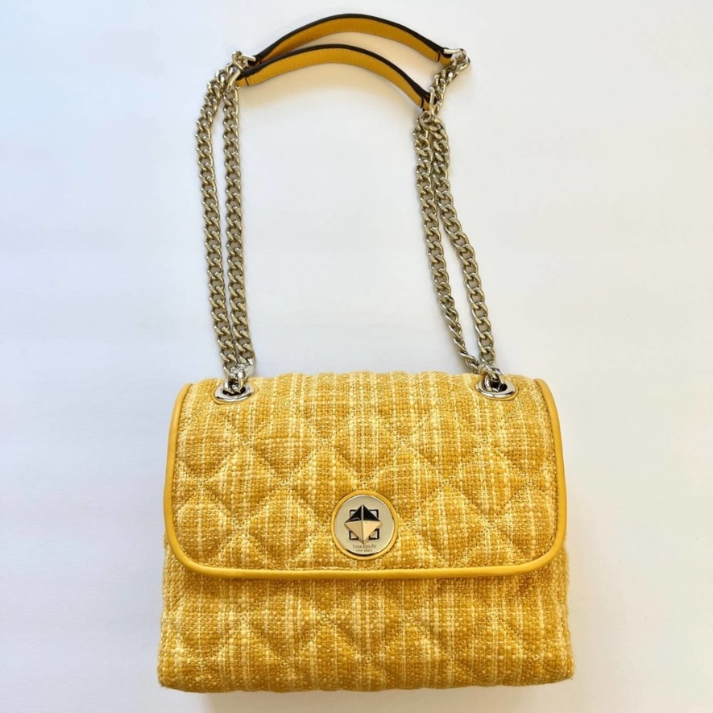 Kate spade Medium Flap Shoulder Bag- Yellow - Picture 1 of 12